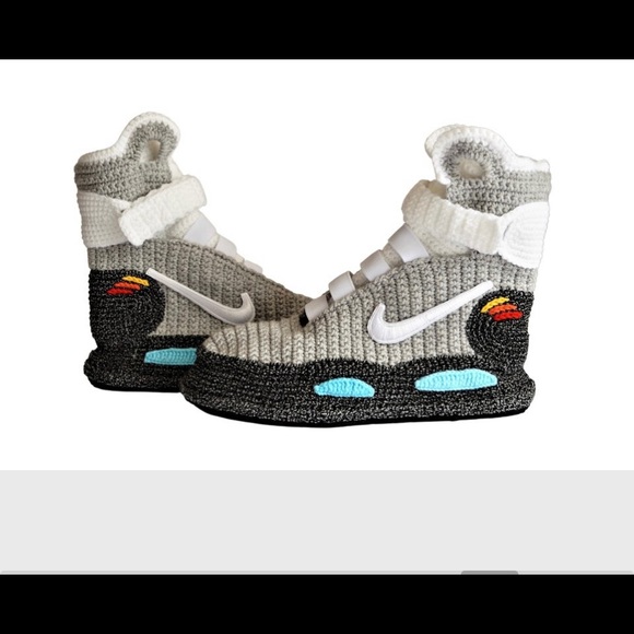 Marty Mcfly  knitted air Jordans with rubber soles - Picture 2 of 5